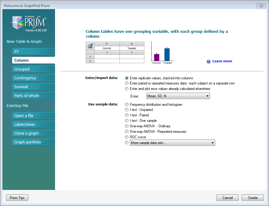 Graph tip How to show mean and/or error information on a beforeafter