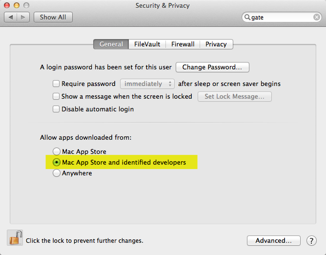 change security preferences on mac for downloads